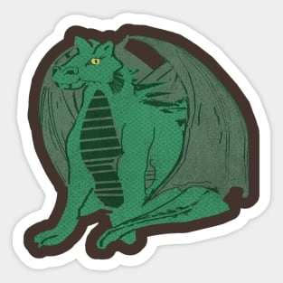 Hand-drawn sitting Wood Dragon - The Defiant Sticker